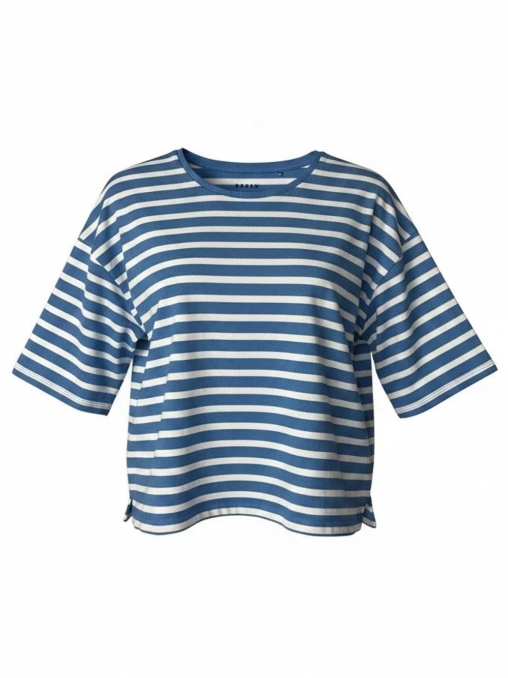 BODEN Breton Oversized T-Shirt Blue White Striped Size Large L Boxy Fit Top